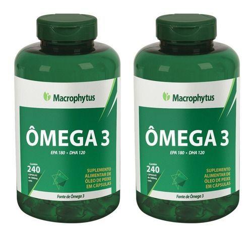 2x Omega 3 - Óleo de Peixe 1000mg 240cps Cada Macrophytus