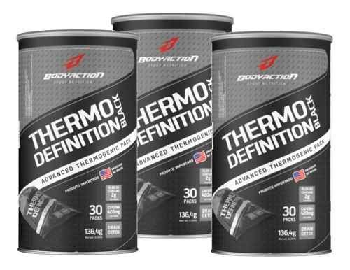 3x Thermo Definition Black - 30 Packs - Body Action