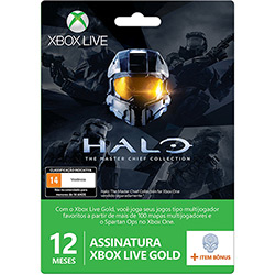 Xbox Live Card 12 Meses + 1 Item Bônus - Edição Halo: The Master Chief Collection