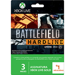 XBOX Live Card 3 Meses + 1 Mês Gratis - Edição Battlefield Hardline
