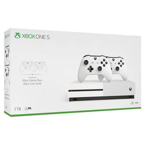 Xbox One S 1 TB + 2 Controles + Game Pass