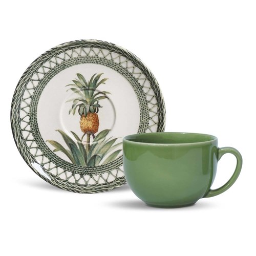 Xícara de Chá Coup Pineapple Green Porto Brasil Cerâmica