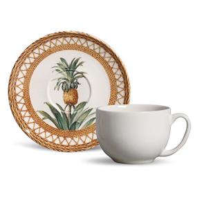 Xícara de Chá Coup Pineapple Natural Cerâmica 6 Peças - Laranja
