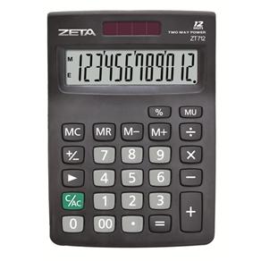 ZETA - Calculadora de Mesa - 12 Dígitos - ZT712 - PRETA