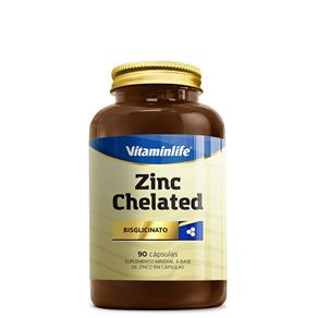 Zinc Chelated 90 Cápsulas Vitaminlife - SEM SABOR