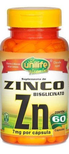 Zinco Bisglicinato Quelato Zn - 60 Cápsulas 500Mg (Sem Sabor)