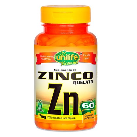 Zinco Quelato - 60 Cáps de 500 Mg