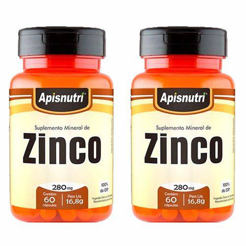 Zinco - 2 Un de 60 Cápsulas - Apisnutri