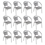 Ficha técnica e caractérísticas do produto 12 Cadeiras Poltrona em Alumínio para Jardim/Áreas Externas - Mor