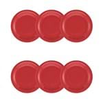 Ficha técnica e caractérísticas do produto 1 Conjunto com 6 Pratos de Sobremesa Oxford Daily Floreal Red Vermelho 20 Cm