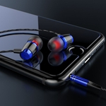 Ficha técnica e caractérísticas do produto 1.2M Linha Sports In-Ear metal fone de ouvido estéreo Earbuds Wired 3,5 milímetros AUX com microfone