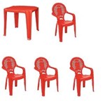 Ficha técnica e caractérísticas do produto Conjunto Mesa e 4 Cadeiras Poltrona Infantil Antares