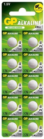 Ficha técnica e caractérísticas do produto 10 Pilhas Baterias LR44 A76 AG13 Alcalina GP - 01 cartela com 10 unidades
