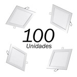 Ficha técnica e caractérísticas do produto 100 Paineis Led Embutir Quadrado 18w Ledgold - - - Branco Neutra