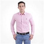 Ficha técnica e caractérísticas do produto 100202 - Camisa Social Masculina Slim Rosa - LEVOK