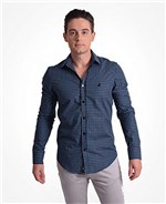 Ficha técnica e caractérísticas do produto 100250 - Camisa Social Masculina Slim Xadrez - LEVOK