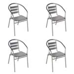 4 Cadeiras Poltrona em Alumínio para Jardim Áreas Externas - Mor