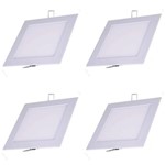 Ficha técnica e caractérísticas do produto 4 Painel Led Plafon Embutir Quadrado 18w Branco Neutro 4100K Blumenau Iluminação