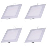 Ficha técnica e caractérísticas do produto 4 Painel Led Plafon Embutir Quadrado 18w Branco Quente 3000K Blumenau Iluminação