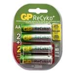 Ficha técnica e caractérísticas do produto 4 Pilhas Recarregáveis Gp Batteries Recyko Aa 2000Mah
