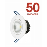 Ficha técnica e caractérísticas do produto 50 Spot Embutir Redondo Led Cob 5w Branco Frio Direcionável