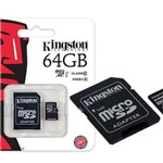 Ficha técnica e caractérísticas do produto 2539 Cartão de Memória Classe 10 Kingston Sdc10g2/64gb Microsd C/ Adaptadorsd