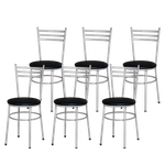 Ficha técnica e caractérísticas do produto 6 Cadeiras Epoxi Prata Para Cozinha