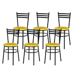 Ficha técnica e caractérísticas do produto 6 Cadeiras Epoxi Preta Para Cozinha