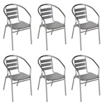 Ficha técnica e caractérísticas do produto 6 Cadeiras Poltrona em Alumínio para Jardim/áreas Externas - Mor