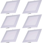 Ficha técnica e caractérísticas do produto 6 Painel Led Plafon Embutir Quadrado 18w Branco Quente 3000K