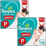 Ficha técnica e caractérísticas do produto 92 Fraldas Pampers Pants Confort Sec P
