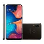 Ficha técnica e caractérísticas do produto Smartphone Samsung Galaxy A20 32GB Tela 6.4" Câmera Dupla 13MP Selfie 8MP Dual Chip Android 9.0-Preto