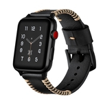 Ficha técnica e caractérísticas do produto Couro Handmade Vintage pulseiras de relógio de substituição com aço inoxidável Fecho para Apple Series Assistir 3/2/1
