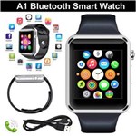 Ficha técnica e caractérísticas do produto A1 Relógio Smartwatch Android, Notificações Whatsapp, Bluetooth, Camera - Preto