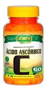 Ficha técnica e caractérísticas do produto Ácido Ascórbico - Vitamina C - 4 X 60 Cápsulas Unilife