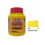 Ficha técnica e caractérísticas do produto Acrilex - Tinta Fosca PVA p/ Artesanato 100ml - Amarelo Limão (504)