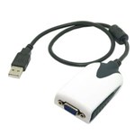 Ficha técnica e caractérísticas do produto Adaptador Conversor de USB 2,0 para VGA