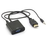 Ficha técnica e caractérísticas do produto Adaptador Conversor HDMI Para VGA Com Áudio