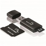 Ficha técnica e caractérísticas do produto Adaptador 3 em 1 Multilaser SD Pendrive Cartão de Memória Classe 10 64GB Preto Mc115