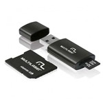 Ficha técnica e caractérísticas do produto Adaptador 3 em 1 Multilaser SD Pendrive Cartão de Memória Classe 10 32GB Preto Mc113