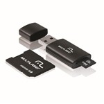 Ficha técnica e caractérísticas do produto Adaptador 3 em 1 SD + Pendrive +Cartão de Memória Classe 10 64GB Preto Multilaser - MC115