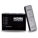 Ficha técnica e caractérísticas do produto Adaptador Hub Switch Hdmi 5x1 Com Controle Remoto 5 Portas Hdmi Splitter Full Hd Para Video Game, Tv