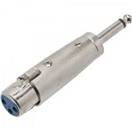 Ficha técnica e caractérísticas do produto Adaptador P10 Mono X XLR Cannon Fêmea Metal ADAP0028 Prata - Storm