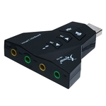Ficha técnica e caractérísticas do produto Adaptador placa som USB 7.1 canal virtual HB-T65 Knup