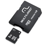 Ficha técnica e caractérísticas do produto Adaptador SD com Cartão de Memória Classe 4 8GB MC004 - Multilaser
