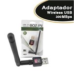 Ficha técnica e caractérísticas do produto Adaptador Wireless USB 300 Mbps 7dBi