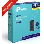 Ficha técnica e caractérísticas do produto Adaptador Wireless USB TP-LINK - AC600 - Archer T2U