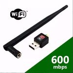Ficha técnica e caractérísticas do produto Adaptador Wireless USB Wifi 600mbps Sem Fio Lan B/g/n Antena