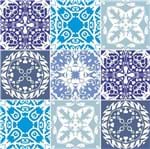Ficha técnica e caractérísticas do produto Adesivo de Azulejo Abstrato Azul 10X10 Cm Rolo de 120X60 Cm com 72 Azulejos