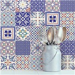 Ficha técnica e caractérísticas do produto Adesivo de Azulejo Azul Monte Belo 20x20 para Cozinha 24un